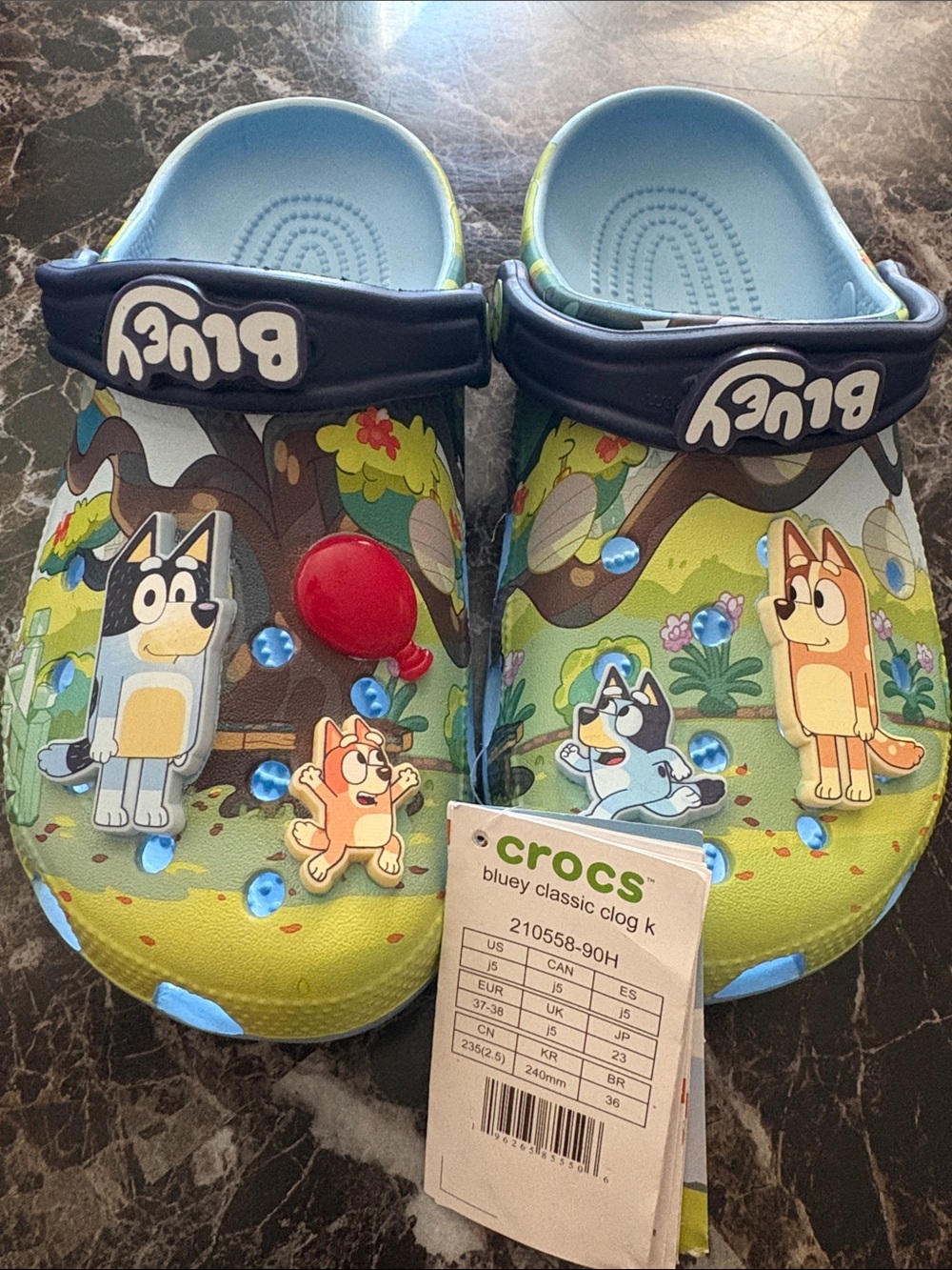 CROCS Kids' Bluey Classic Clog - Light Blue & Green